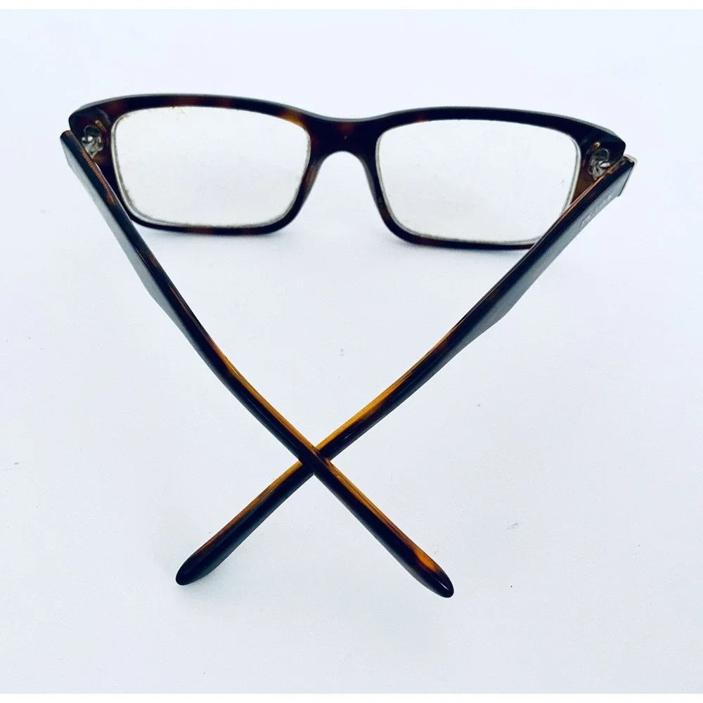 Prada Black Brown Tortoise Rectangular Glasses Italy VPR 16M 53 16 140 ZXH-10